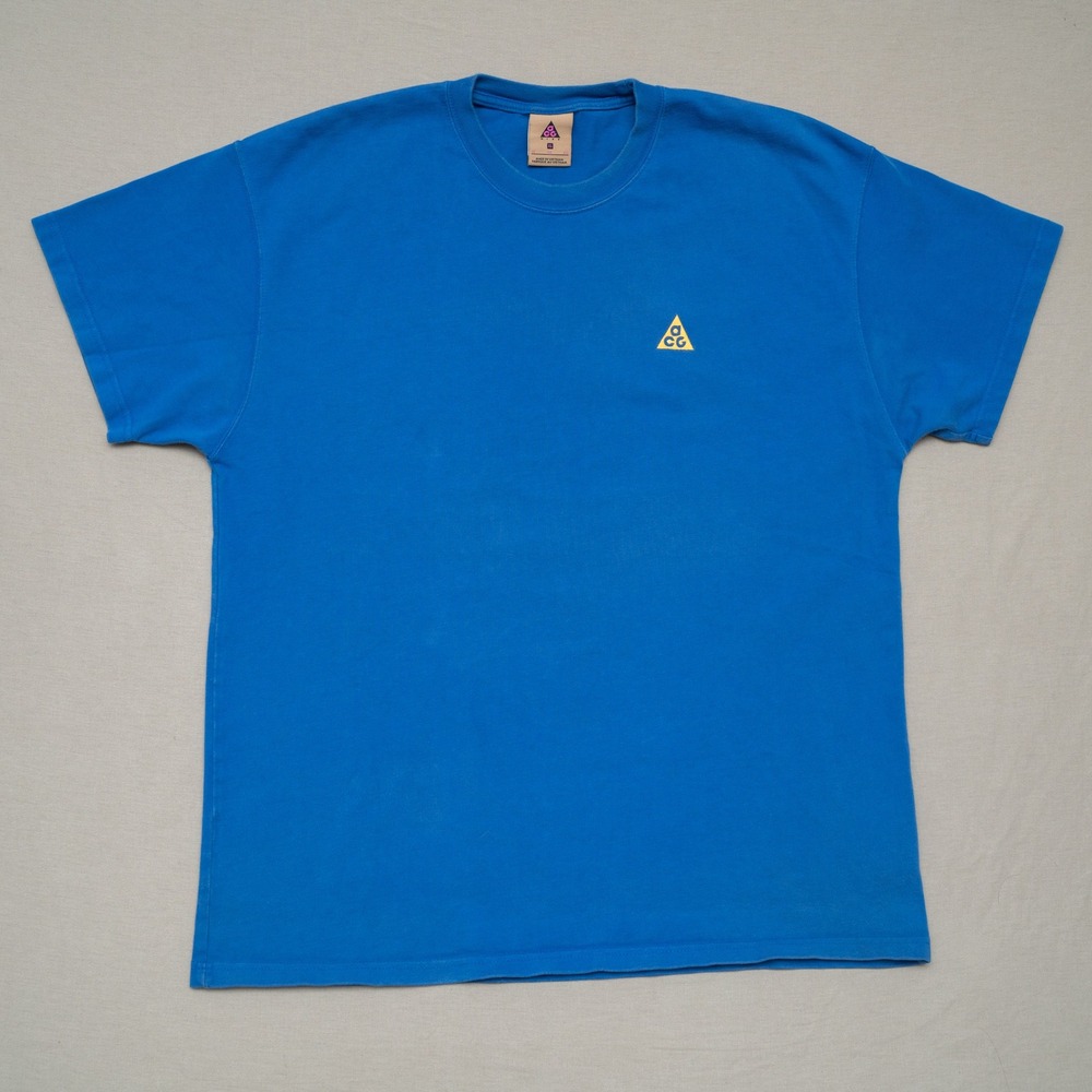 Nike ACG Embroidered Logo Sports Short Sleeve Blue T-Shirt Heavyweight Tee
